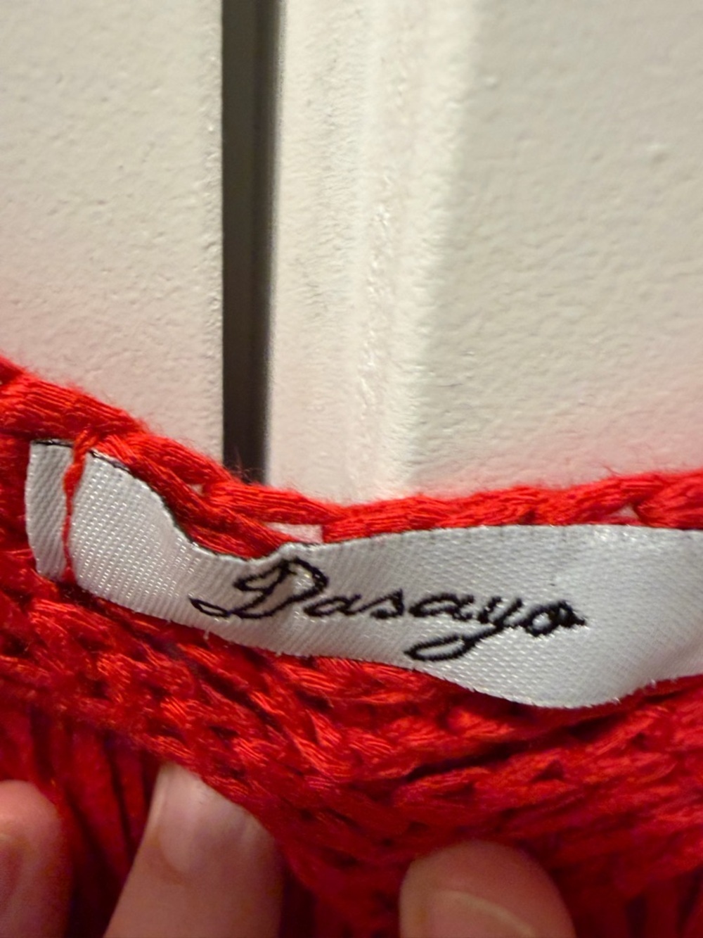 Dasayo Red Knit Fringe Tank Dress Beach Cover up - Picture 4 of 4